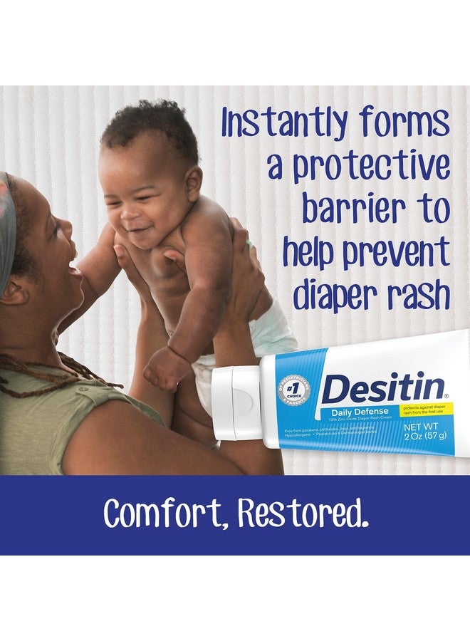 Desitin كريم طفح الحفاضات اليومي للدفاع عن الأطفال مع أكسيد الزنك لعلاج وتخفيف ومنع طفح الحفاضات، مضاد للحساسية، خالي من الأصباغ والفثالات والبارابين، 4.8 أونصة - Image 2