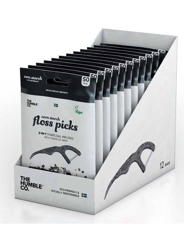 The Humble Co. Humble Organic- String Toothpick Charcoal-Black  - Image 3