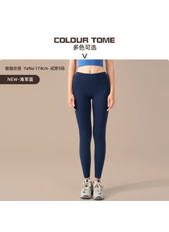 Generic Nuf Sans Size Yoga Leggings Womens High Waist Push Up Slimming Sports Beauty Butt Pants Fitness Leggings Autumn Navy blue true navy 