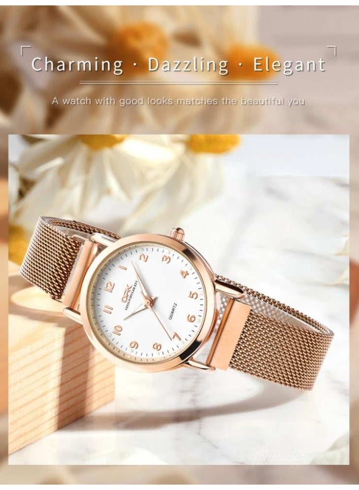OPK Watches for Ladies Waterproof Luminous Date Women Watches Analog Quartz Mesh Ladies Watches Classic Dress Wrist Watch - Image 2