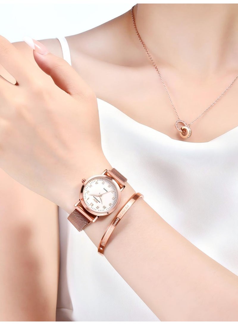 OPK Watches for Ladies Waterproof Luminous Date Women Watches Analog Quartz Mesh Ladies Watches Classic Dress Wrist Watch - Image 4