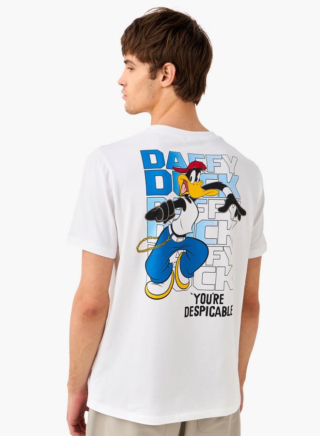 اس بي كاركترز تيشيرت بطبعة دافي داك بياقة دائرية - Image 1