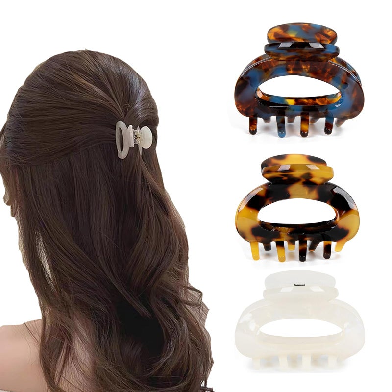 Agirlvct Hair Clips for Women,1.77" Small Hair Claw Clips,Acetate French Nonslip Jaw Clips Half-Up Hair Accessories Birthday Gift for Girls Mother Daughter Thin Thick Hair Strong Hold(3PCS) - Image 1