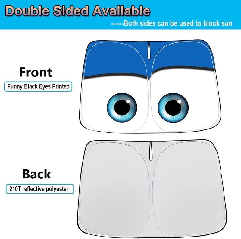 Güvenç Gven Car Sunshade for Tesla Model 3/Y with Cartoon Eyes - Image 2