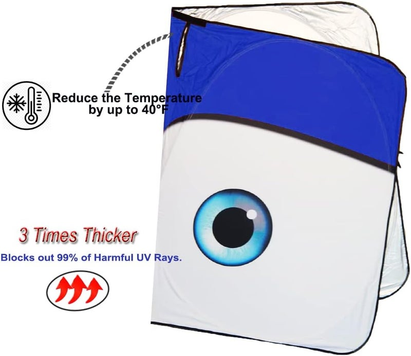 Güvenç Gven Car Sunshade for Tesla Model 3/Y with Cartoon Eyes - Image 3