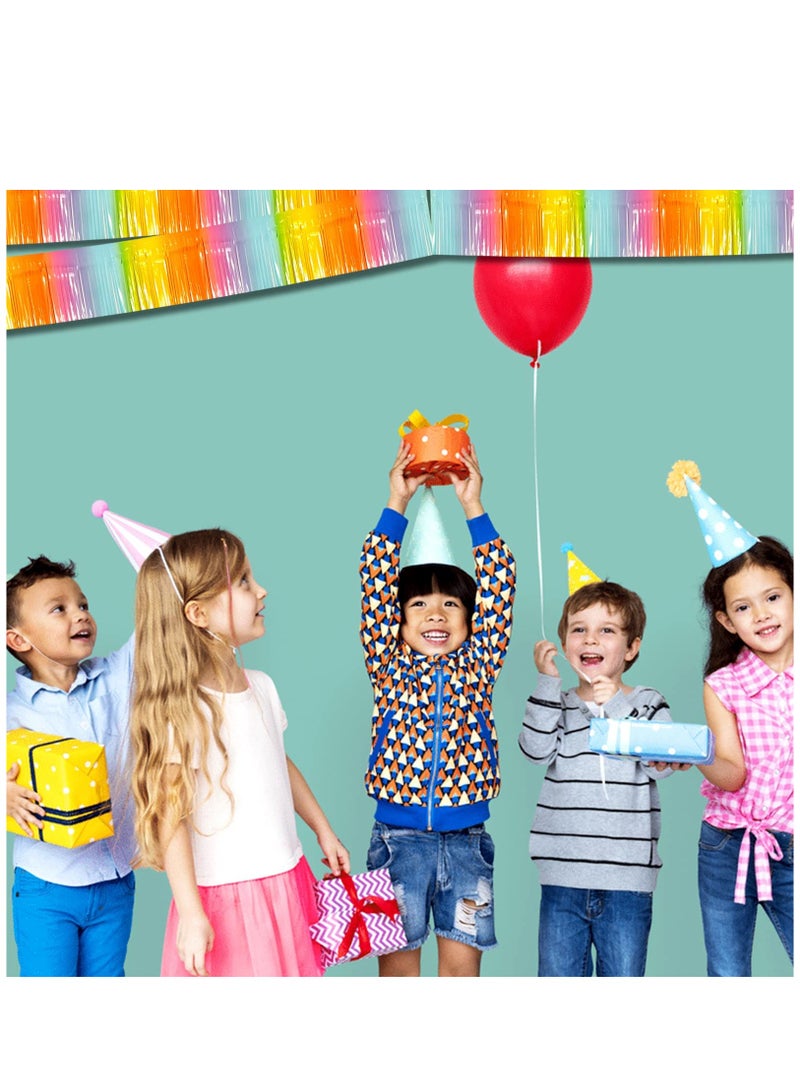 Excefore 6 عبوة 10 أقدام زينة فويل متلألئة شعار معدني شعلات شريط حائط خلفية لعرض العوامات، عيد الحب، الزفاف، عيد الميلاد، زخارف حفلة مَارْدِي غرا، قوس قزح خفيف - Image 4