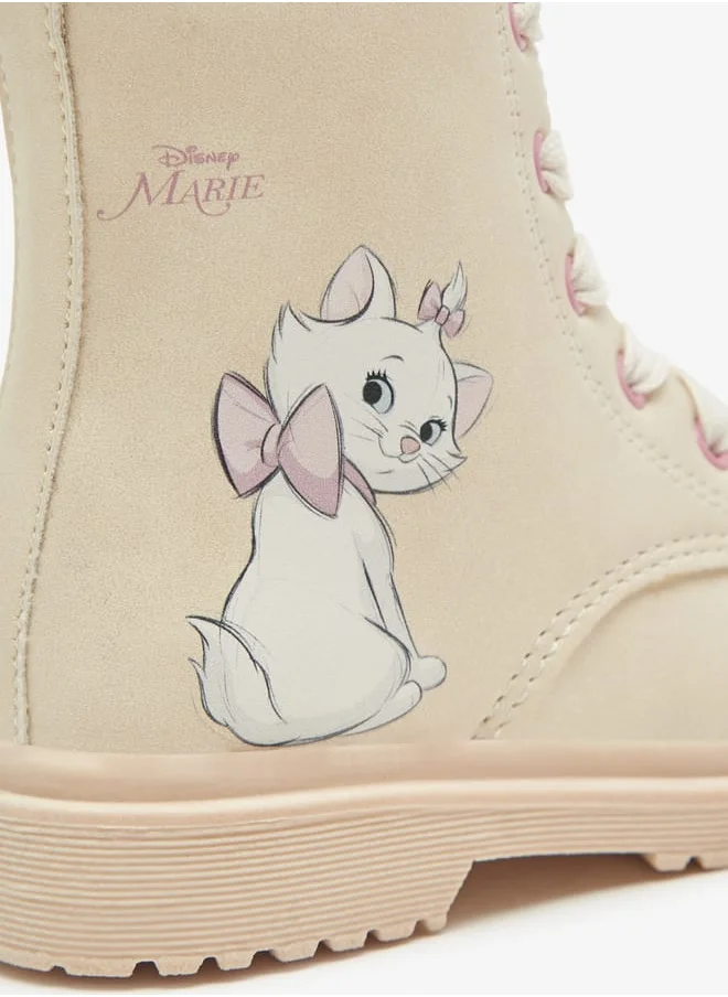 Disney Marie Cat Print Ankle Boots with Lace-Up Closure