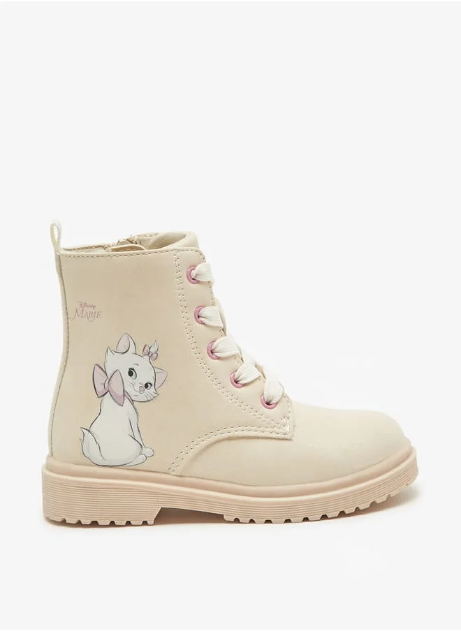 Disney Marie Cat Print Ankle Boots with Lace-Up Closure