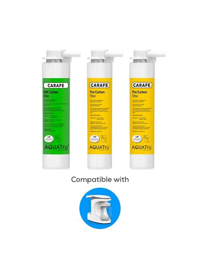 AquaTru Carafe | Replacement Filters for AT100 Countertop Water Purifier | One-Year Carafe Filter Combo Pack