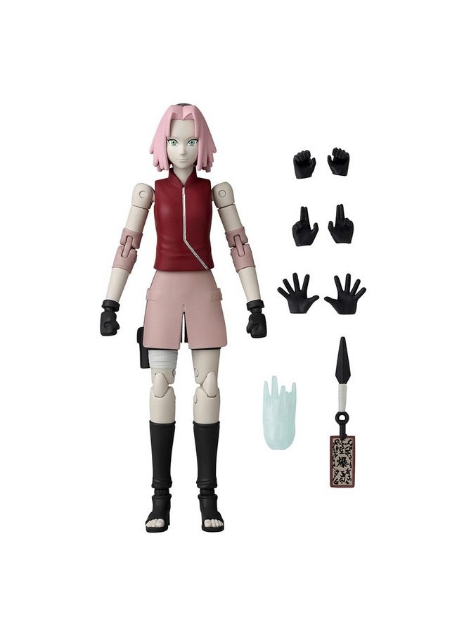 Bandai - Anime Heroes Naruto Action Figure Haruno Sakura ; 17Cm Naruto Figure Haruno Sakura Figure With Extra Hands And Accessories ; Naruto Shippuden Anime Figure ; Bandai Action Figures For Boys And Girls - Image 1