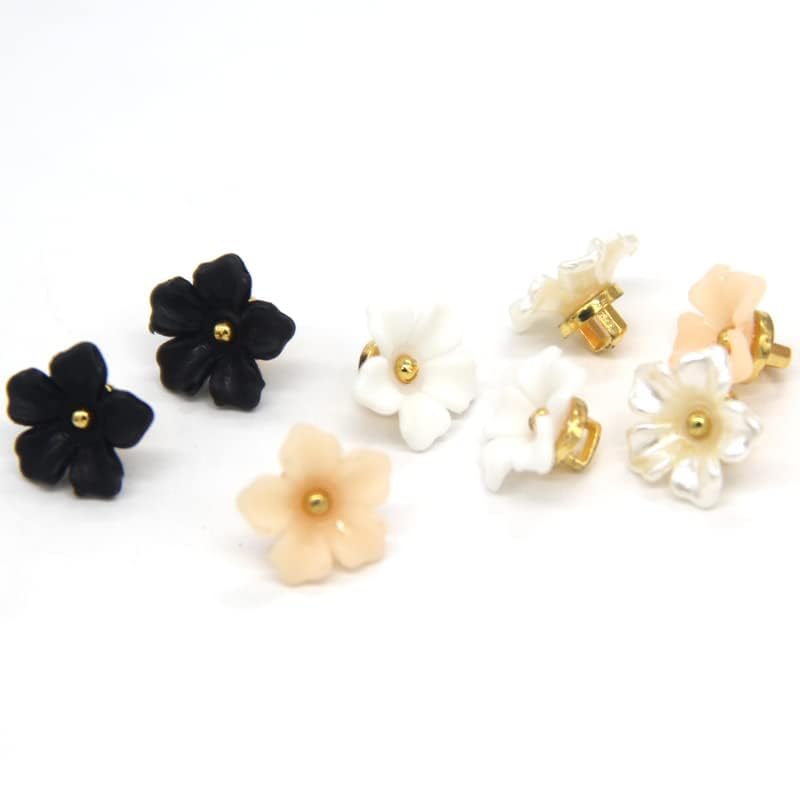 USOSOU 13mm White Flower Sewing Plastic Buttons, Pearl Buttons for Clothing, Shirts, Skirts, Wedding Dresses, Blouse, Jewelry Decorations, Handmade DIY Crafts (50pcs 13mm(1/2")) - Image 5