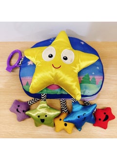 Generic Baby Soothing Toys English Cute Story Cloth Book Tear-proof And Bite-free Colorful Washable Three-dimensional Touch-Color:Stars  - Image 1
