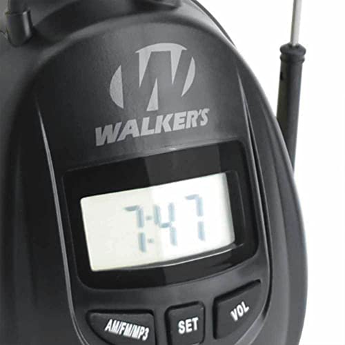 WALKER'S Digital AM/FM Radio Muff - 25dB Noise Reduction Rating Hunting Shooting Hearing Protection Electronic Earmuffs w/ Radio, MP3/CD Player Jack, 2 AAA Batteries Included - Image 4
