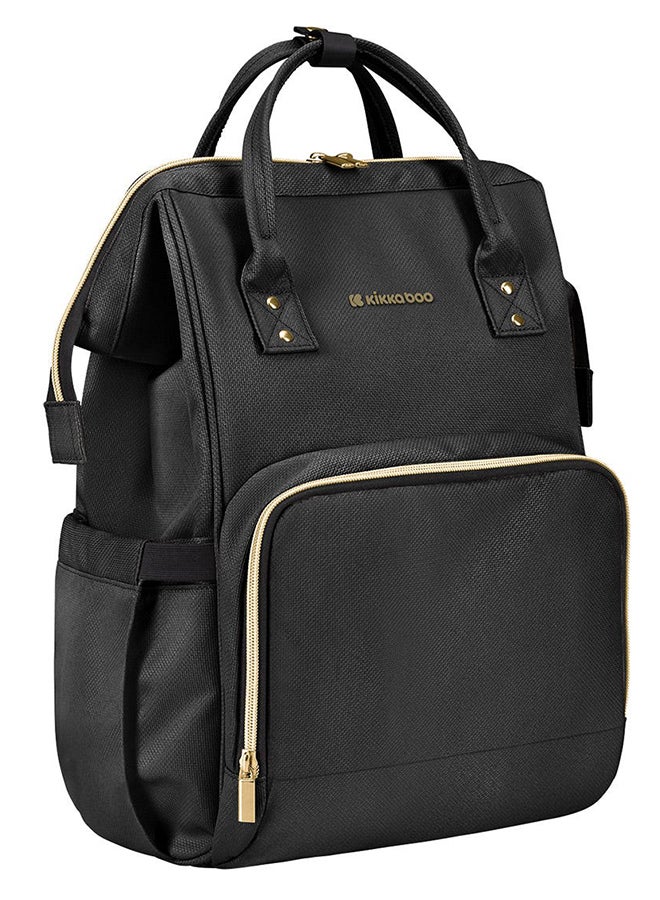 حقيبة ماما سيينا سوداء وذهبية 2025