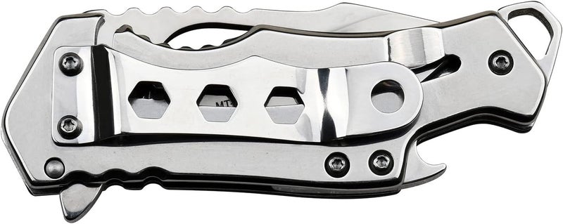 MTECH USA – Pocket Folding Knife – Fine Edge Steel Blade, Aluminum/Nylon Fiber Handle, Bottle Opener and Pocket Clip, Tactical, EDC, Self Defense- MT-A882 - Image 2