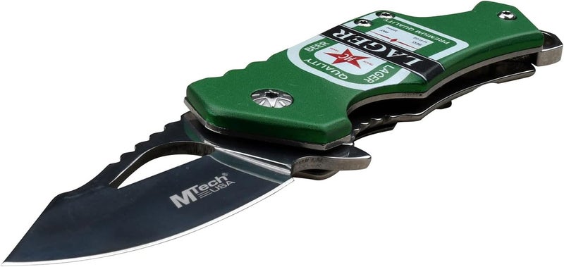 MTECH USA – Pocket Folding Knife – Fine Edge Steel Blade, Aluminum/Nylon Fiber Handle, Bottle Opener and Pocket Clip, Tactical, EDC, Self Defense- MT-A882 - Image 4