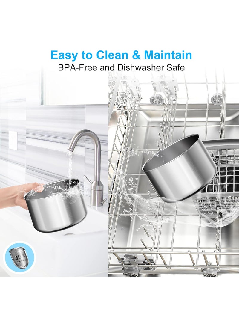 إيونتو نافورة مياه للحيوانات الأليفة من الفولاذ المقاوم للصدأ سعة 2 لتر للقطط والكلاب - نافورة شرب أوتوماتيكية، مضخة صامتة، نظام ترشيح متعدد، موزع مياه آمن للغسل في غسالة الأطباق - Image 4