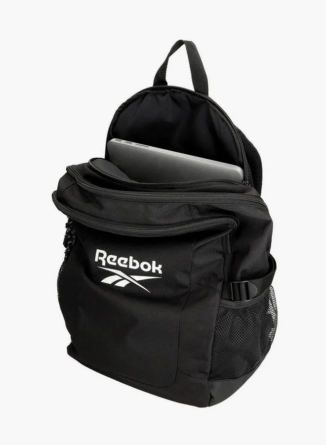 Reebok Logo Print School Backpack with Adjustable Straps and Zip Closure - 38x19x43 cm