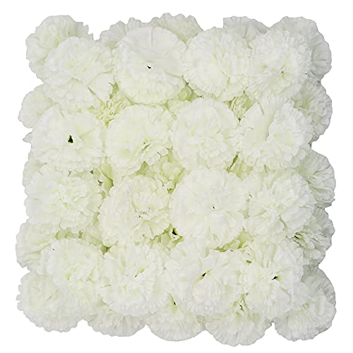 Jdsour 50 Pack Artificial Silk Carnation Picks Artificial Flowers Carnation Heads with Stems for DIY Flower Wall Wedding Bouquets Centerpieces Arrangements Decorations Ivory White - Image 3