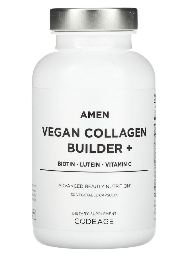 Codeage Amen Vegan Collagen Builder+ 30 Vegetable Capsules 
