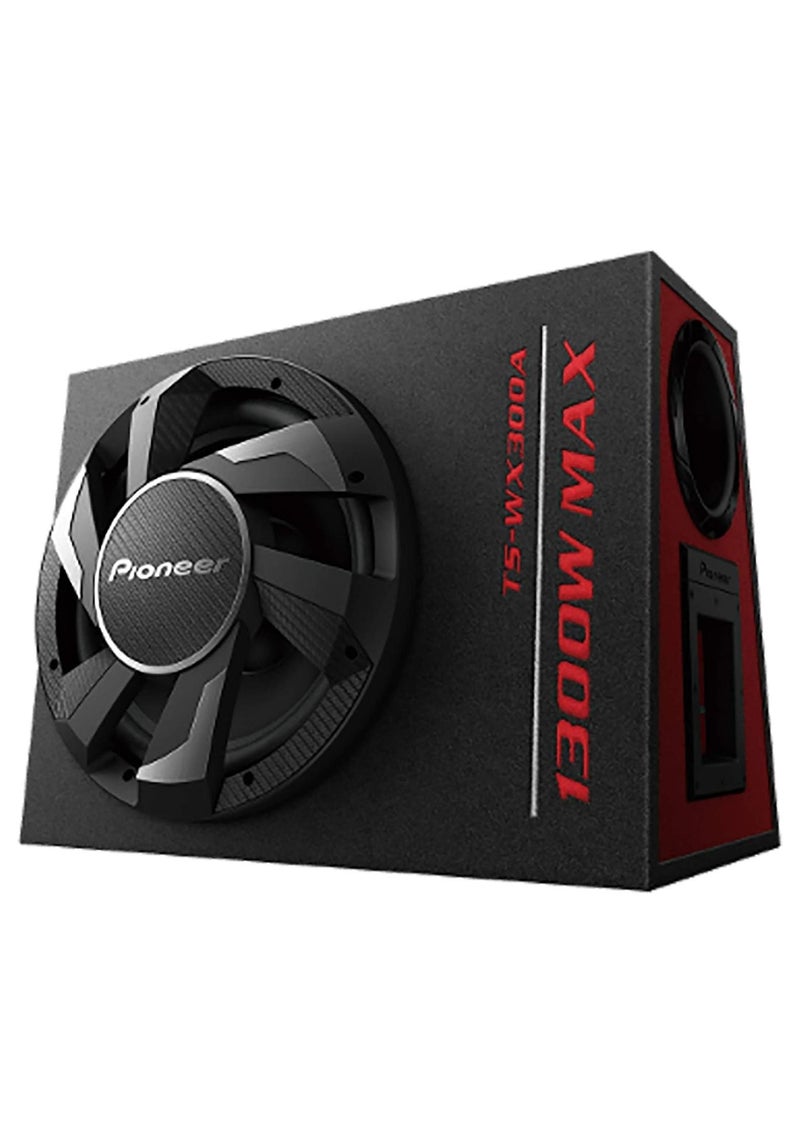 Pioneer سوب ووفر نشط باودر من بايونير TS-WX300A مقاس 30 سم مع مضخم مدمج من الفئة D (1300 واط) ملف صوتي واحد، أسود - Image 1