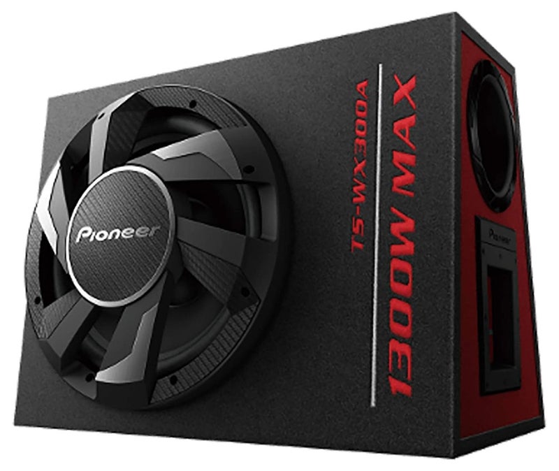 Pioneer سوب ووفر نشط باودر من بايونير TS-WX300A مقاس 30 سم مع مضخم مدمج من الفئة D (1300 واط) ملف صوتي واحد، أسود - Image 1