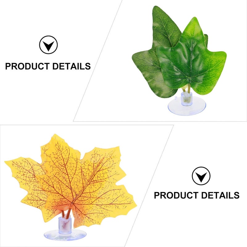 VILLCASE 6pcs Aquarium Betta Fish Leaf Pad Artificial Plastic Leaves Fish Spawning Bed with Dual-Leaf Design Decoration and Resting Habitat Random Style - Image 3