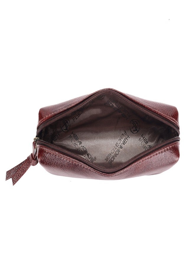 HAMMONDS FLYCATCHER Leather Utility Pouch - Multi-Use Genuine Leather Pencil Case, Cosmetic Bag, Stationery Case, Makeup Brush Holder for Women & Men - School & Office Organizer - Brown - Image 5