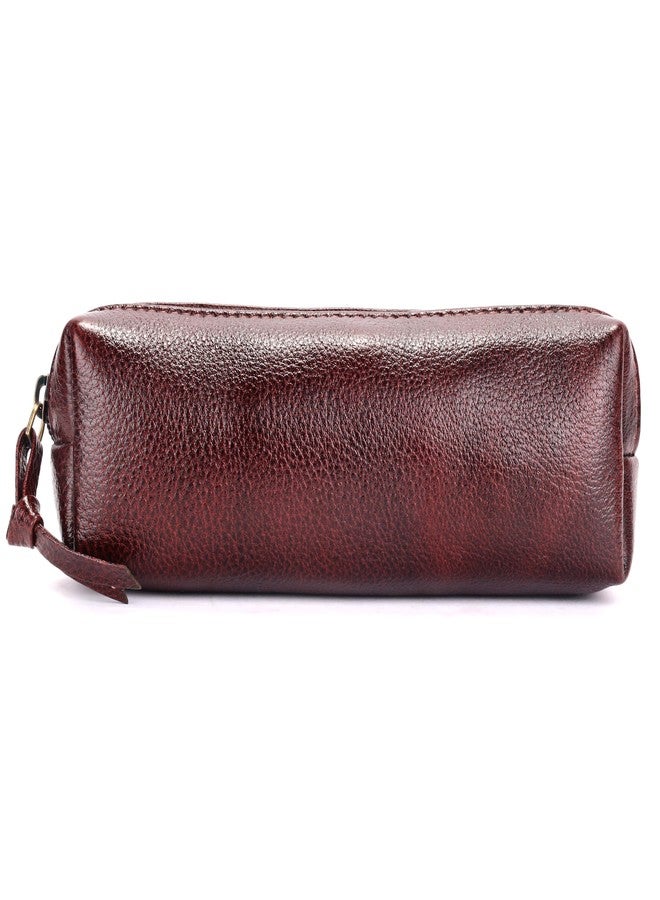 HAMMONDS FLYCATCHER Leather Utility Pouch - Multi-Use Genuine Leather Pencil Case, Cosmetic Bag, Stationery Case, Makeup Brush Holder for Women & Men - School & Office Organizer - Brown - Image 4