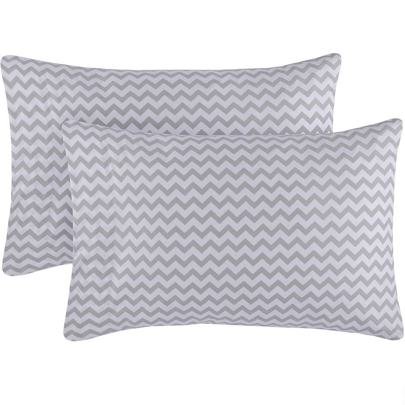 ميلاني Mellanni King Pillow Cases 2 Pack - Collection Collection Plowscases - Hotel Luxury Extra Cooling Covers - Wrinkle Fade Stain Resistant (2 PC King 20 "" X 40 "" Chevron Gray) - Image 1