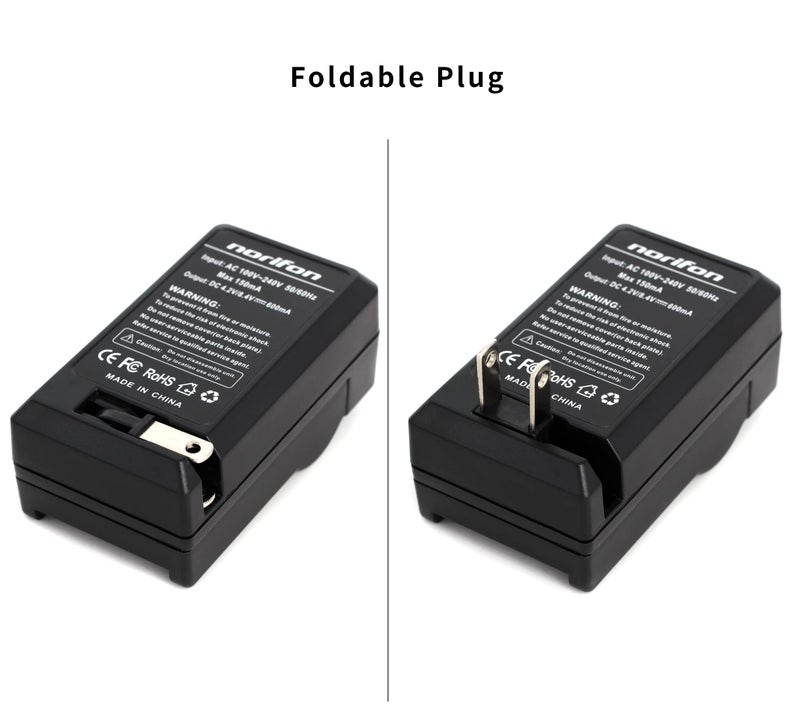 Norifon NB-6L Wall Charger for Canon PowerShot SX530 HS, SX610 HS, SX710 HS, SD1200 is, SD1300 is, S120 IXY 10S IXY 30S and More with Foldable Plug - Image 2