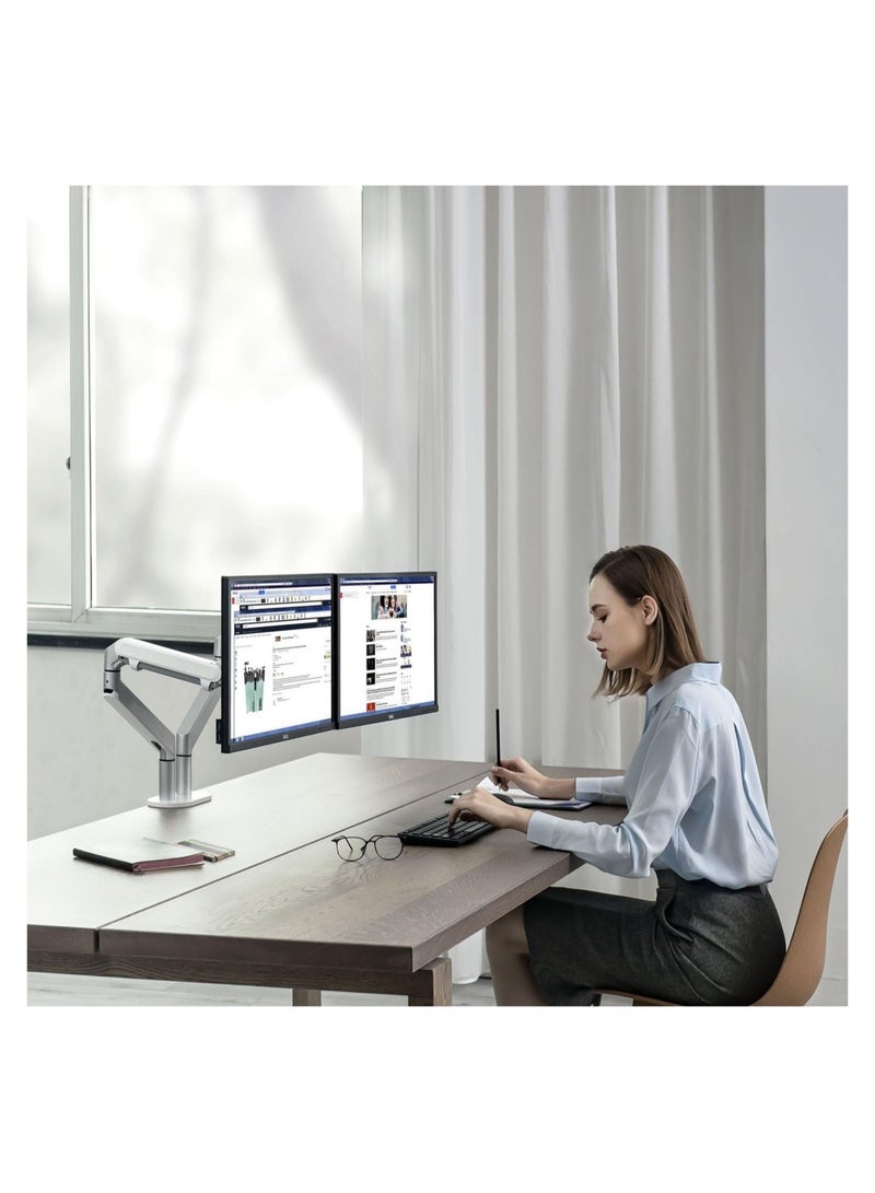 ELTRAZONE ذراع شاشة LCD بزنبرك غاز مفرد وحامل شاشة مكتبي VESA للشاشات من 10" إلى 30": ميل لأعلى 90° / لأسفل 85°، دوران لليسار/اليمين 180°، دوران 360° - Image 5