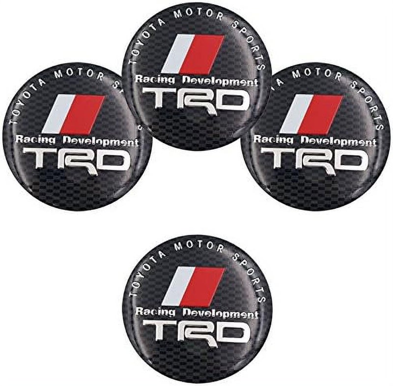 AUTO MT 4 قطع شعار TRDSPORTS TRD بلاك لسيارة غطاء مركز العجلة ملصق شارة 56 مم 2 بوصة (4 قطع ملصق TRD بلاك)  - Image 2