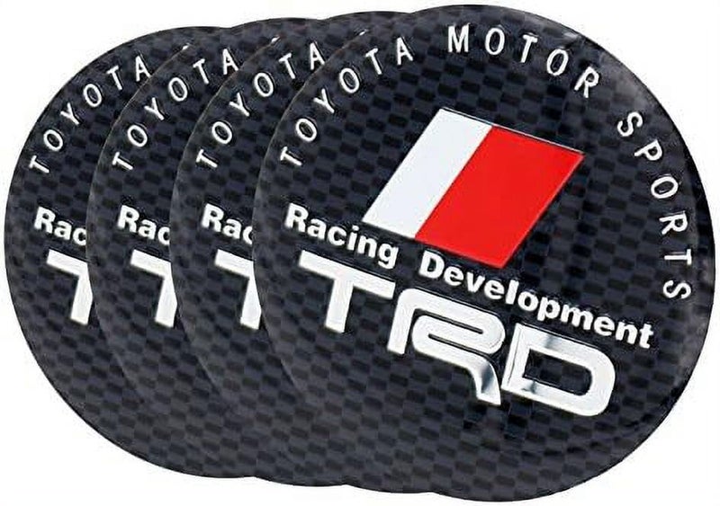 AUTO MT 4 قطع شعار TRDSPORTS TRD بلاك لسيارة غطاء مركز العجلة ملصق شارة 56 مم 2 بوصة (4 قطع ملصق TRD بلاك)  - Image 1