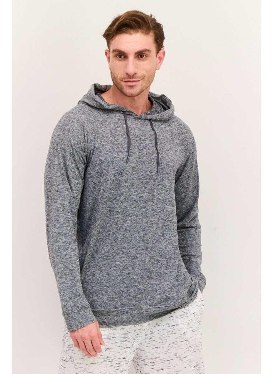 90 Degree By Reflex Men Sportswear Fit Long Sleeve Outdoor Sweatshirt, Grey  - Image 1