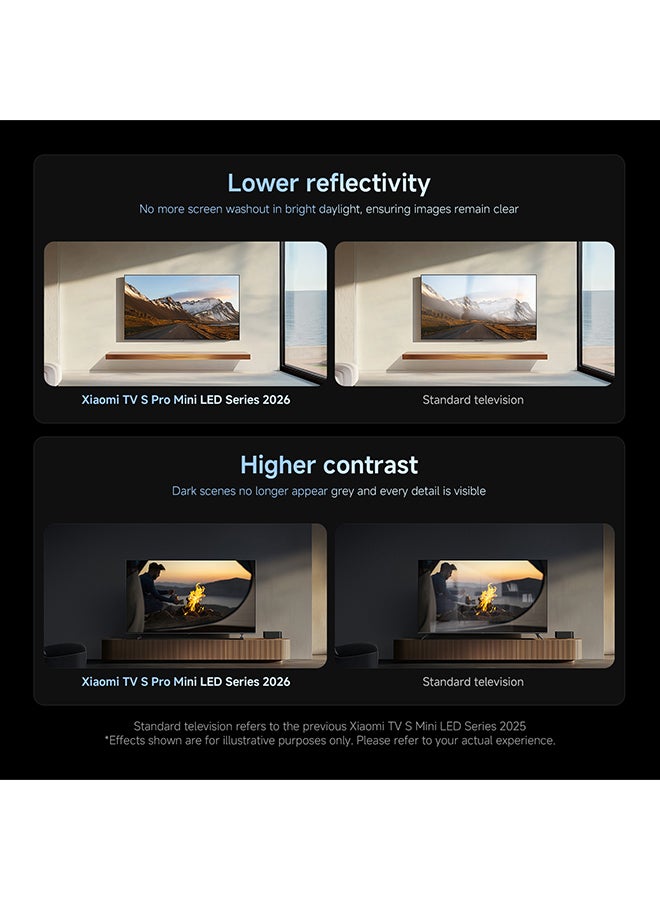 Xiaomi TV S Pro Mini LED 65" 2026 | QD-Mini LED Dispaly| 4K UHD | 144Hz refresh rate | Dolby Audio & Atmos, Google TV |Low-reflection display ELA6322GL Black - Image 5