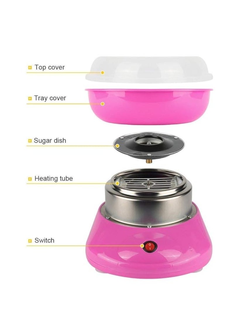 Cotton Candy Maker Floss Machine with Splash Prevention Bowl Sugar Scoop 10pcs Candy Sticks for Home Use - Image 5