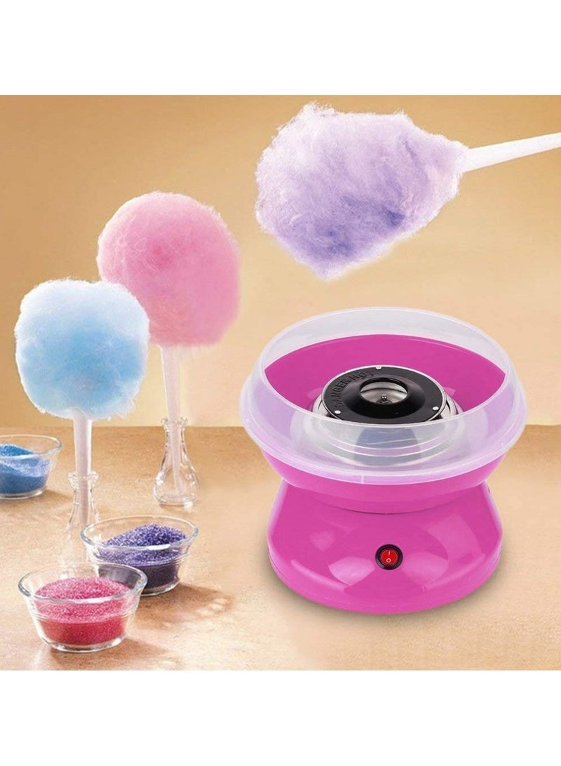Cotton Candy Maker Floss Machine with Splash Prevention Bowl Sugar Scoop 10pcs Candy Sticks for Home Use - Image 1