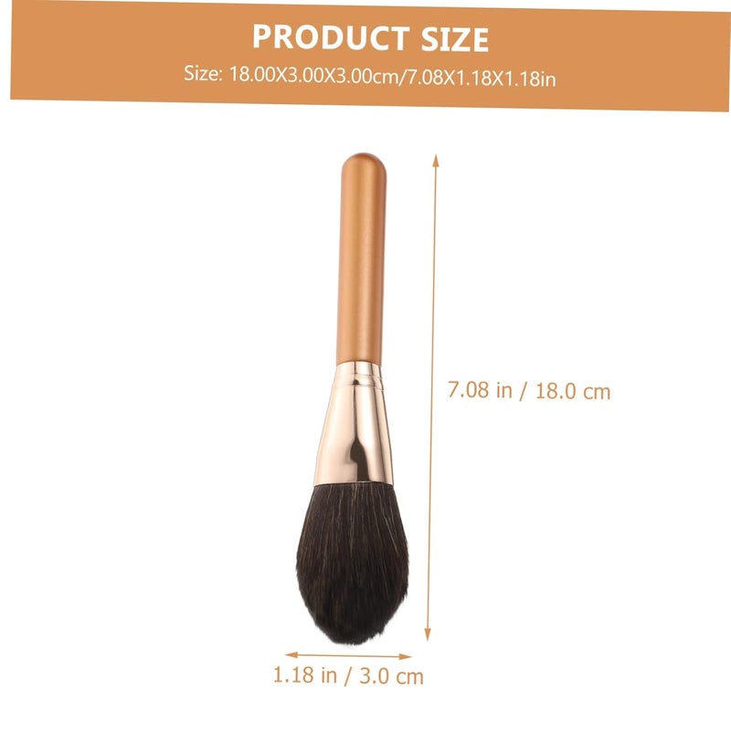 OUNONA 2Pcs Double Headed Makeup Brush with Wooden Handles High Density Fluffy Blusher Face Loose Powder Applicator for Professional Daily Use - Image 2