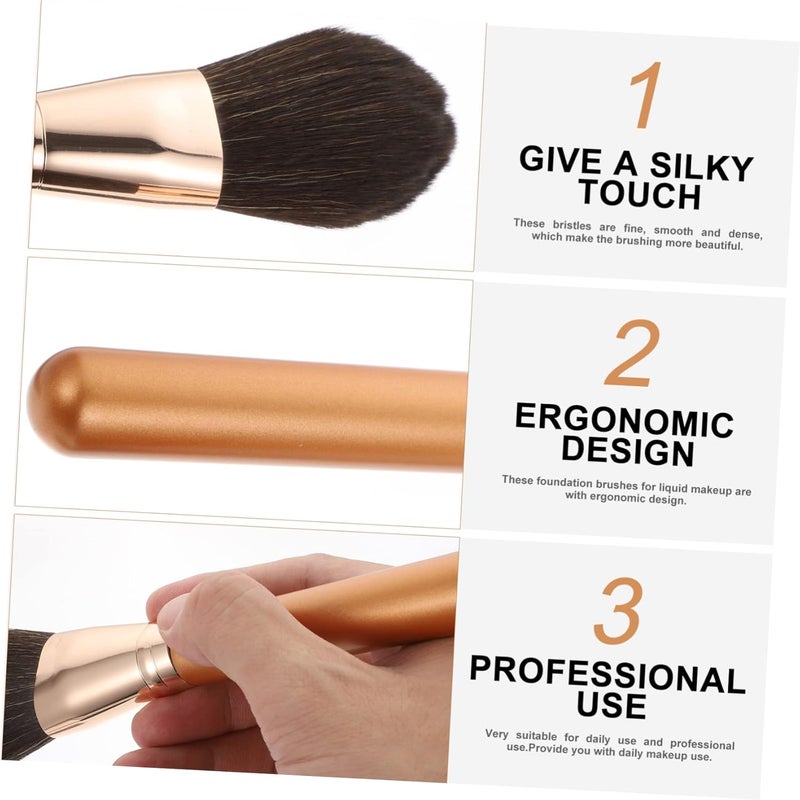 OUNONA 2Pcs Double Headed Makeup Brush with Wooden Handles High Density Fluffy Blusher Face Loose Powder Applicator for Professional Daily Use - Image 5