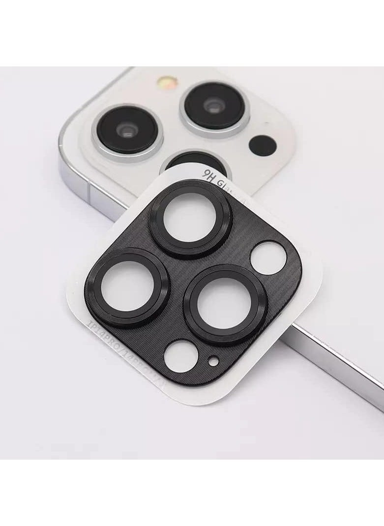 ELTRAZONE Designed for iPhone 14 Pro Max / 14 Pro Camera Lens Protector, 3D Alloy Metal and Tempered Glass Camera Screen Protector, Full Coverage Protection (Black) - Image 5