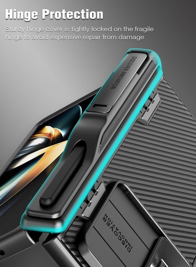 Nillkin Samsung Galaxy Z Fold 5 Case with S Pen Holder, Hidden Metal Kickstand & Slide Camera Cover & Hinge Protection, Slim Fit Case Full Body Protective Phone Case for Galaxy Z Fold 5  - Image 4