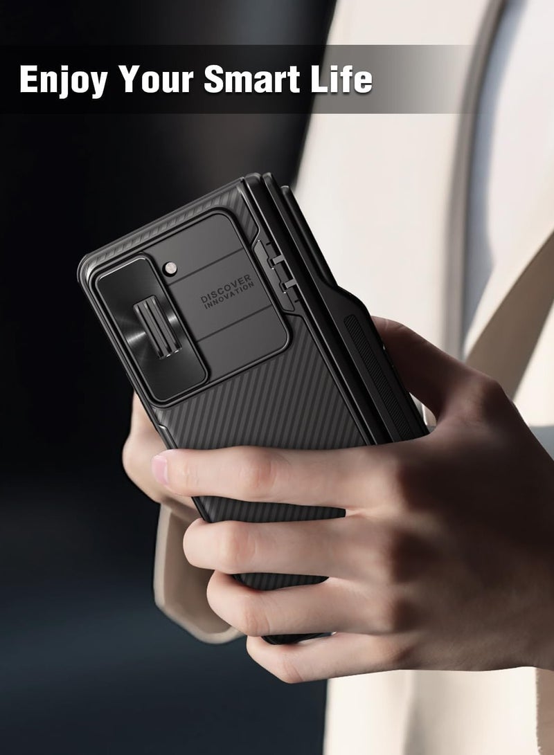 Nillkin Samsung Galaxy Z Fold 5 Case with S Pen Holder, Hidden Metal Kickstand & Slide Camera Cover & Hinge Protection, Slim Fit Case Full Body Protective Phone Case for Galaxy Z Fold 5  - Image 3