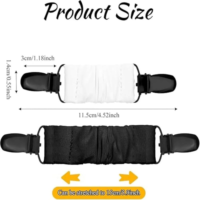 مشابك سوداء مشدودة للفستان 30 قطعة حزام مطاطي محبوك للكارديجان قميص وشال غير قابل للانزلاق - Image 3