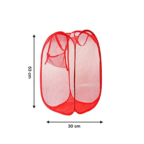 Suzec Polyester Laundry Bag Foldable&Collapsible Basket With Easy To Carry Handle - For Home, Dorms, Hostel, Toy Storage, Clothes (Color May Vary) - Image 5