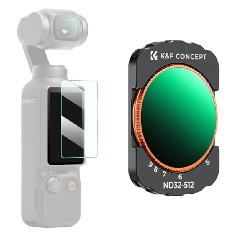 طقم فلاتر VND32-512 متوافق مع DJI Osmo Pocket 4 3 فلتر VND مع تركيب مغناطيسي محدودة التوقفات من 5 إلى 9 توقفات فلاتر الكثافة الحيادية إكسسوارات كاميرا الحركة - FD161 - Image 1