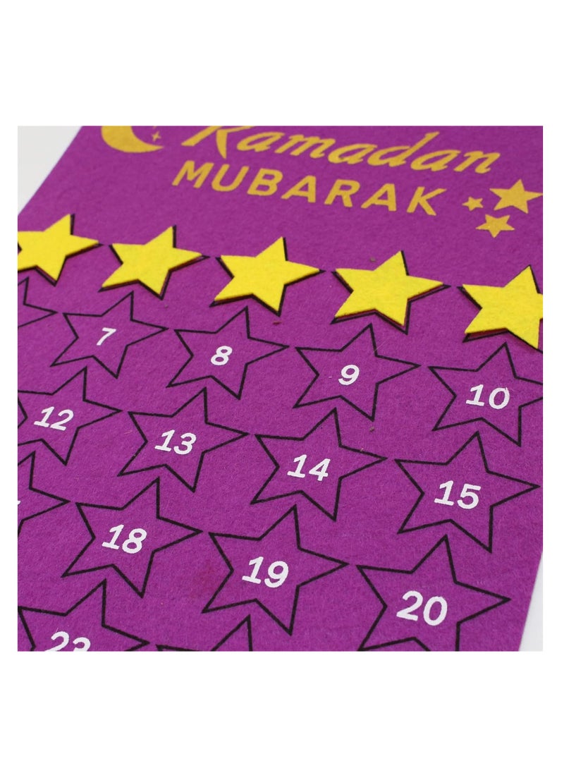 Y&D Home Decor Ramadan Advent Calendar, Acrylic Eid Mubarak DIY Countdown Calendars for Decoration, 30 Days Til Eid, Ramadan Gift for Kids Party Home Ramadan Ornament (Purple)  - Image 5