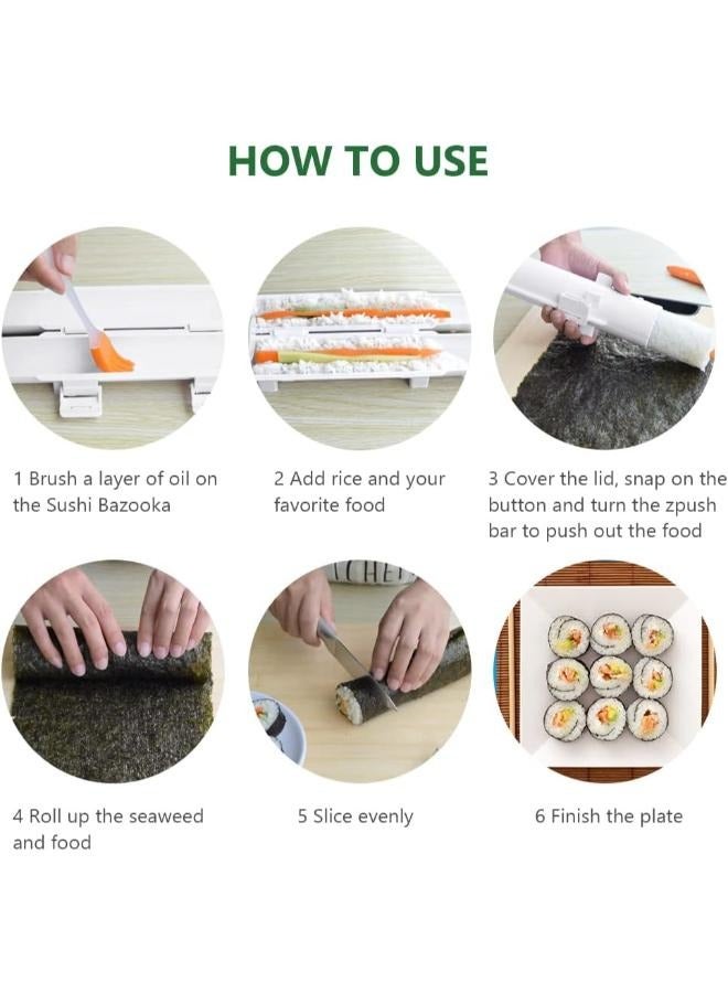 إيزي لايف مجموعة أدوات صنع السوشي الاحترافية للحوم الأرز والخضروات DIY، أداة صانع قوالب السوشي الغذائية على شكل أنبوب  - Image 4