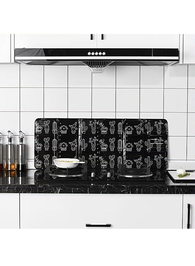 OMEVE 2-Piece Grease Splatter Guard,4 Sided Aluminum Foil Gas Stove Oil Splatter Shield,Nonstick Oil Splash Insulation Board Oil Splatter,Guard Stove Heat Insulation Board For Cooking,Black - Image 4