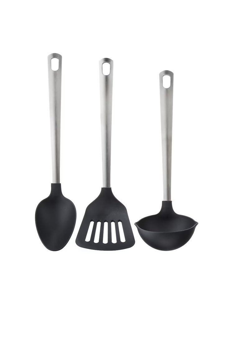 3-piece kitchen utensil set, black/stainless steel - Image 3